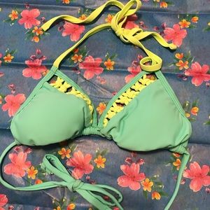 Mint/lime green bikini top